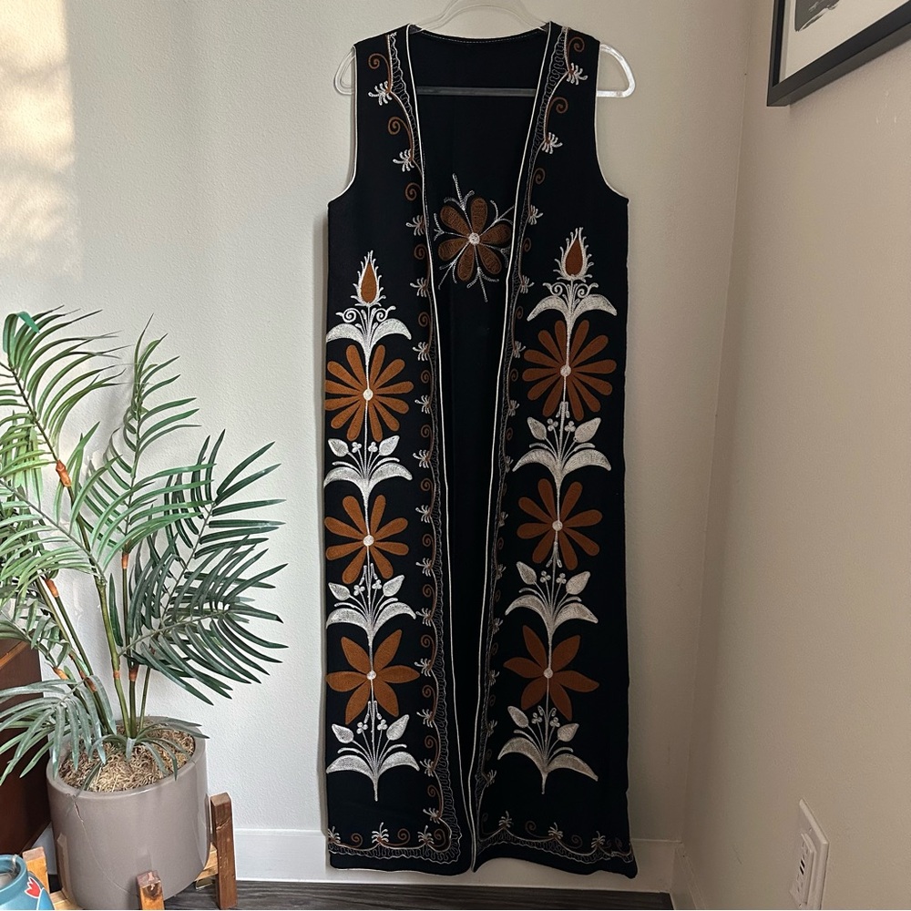 Boho western embroidered vintage duster